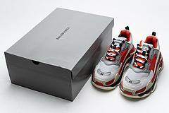 541624 W06E2 1863 Balenciaga Triple S Red White Dark Grey - Image 5