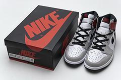 555088-126 Air Jordan 1 High Smoke Grey Red - Image 4