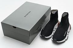 Balenciaga Speed Clear Sole Sneaker Black White Red - Image 8