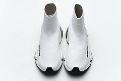 Balenciaga Speed Clear Sole Sneaker White Black - Image 4
