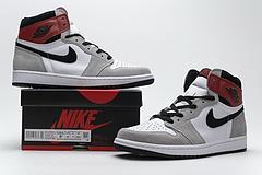 555088-126 Air Jordan 1 High Smoke Grey Red - Image 2