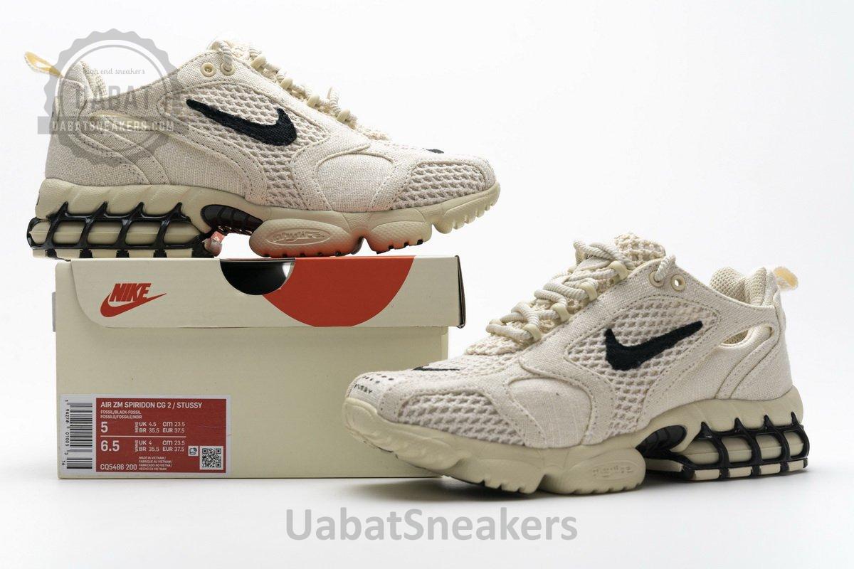 CQ5486-200 Stussy X Nike Air Zoom Spiridon Caged 2 Fossil - Image 2