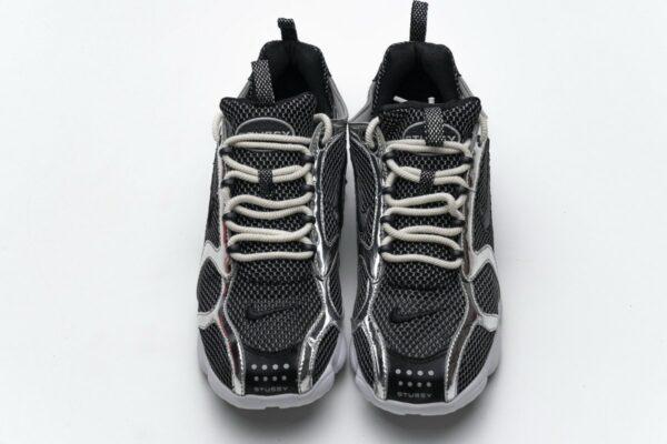 CU1854-001 Stussy x Nike Air Zoom Spiridon Cage 2 Black Silver - Image 7