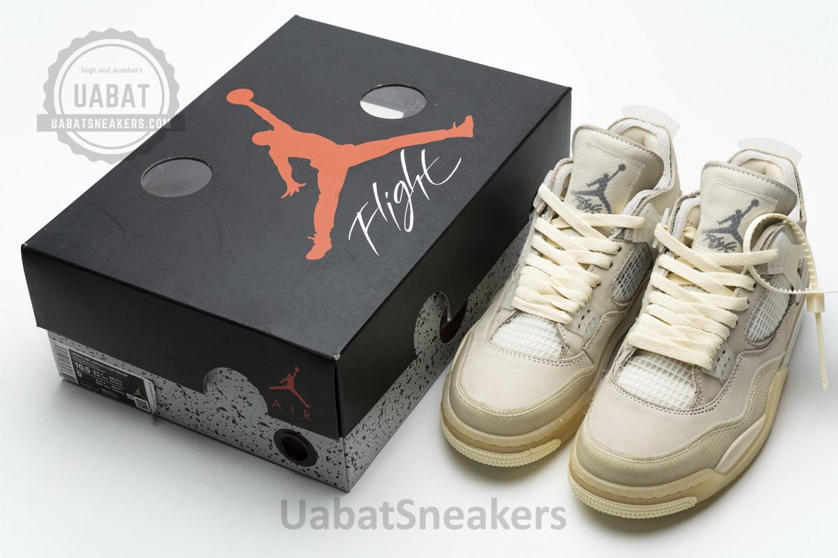 OFF White x Air Jordan 4 Sail - Image 3