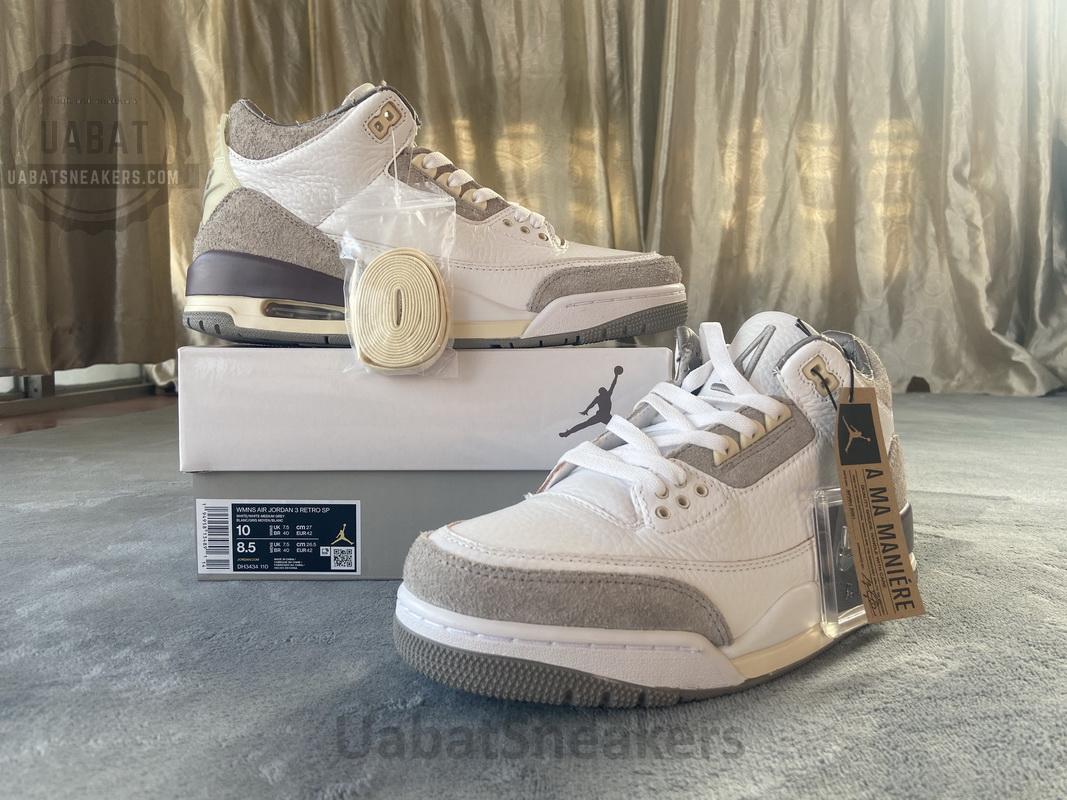 A Ma Maniere x Air Jordan 3 Retro SP Medium Grey - Image 2