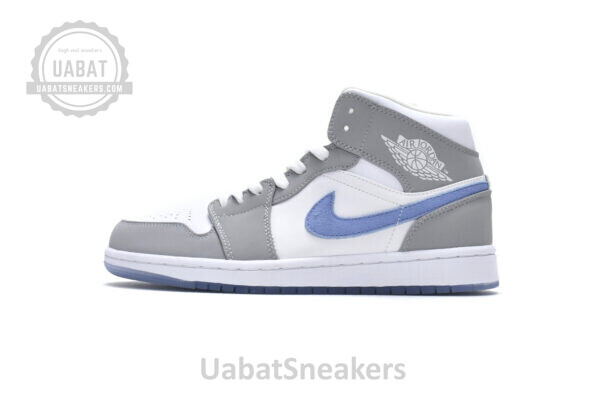 BQ6472-105 Air Jordan 1 Mid Wolf Grey Aluminum