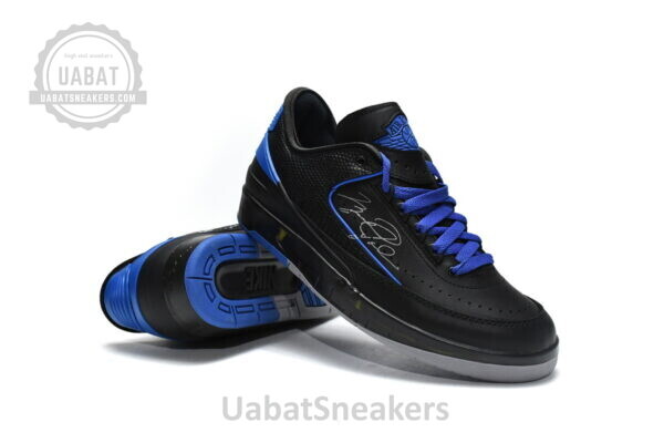 DJ4375-004 Off White x Air Jordan 2 Retro Low SP Black and Varsity Royal - Image 4