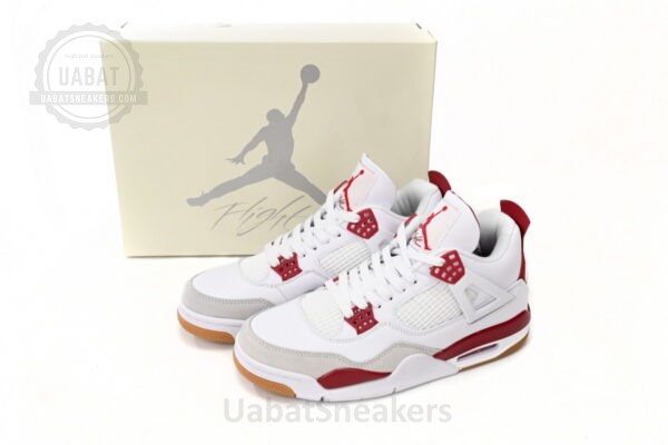 Nike SB x Air Jordan 4 White Red - Image 3