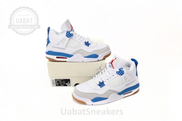 Nike SB x Air Jordan 4 White Blue - Image 5