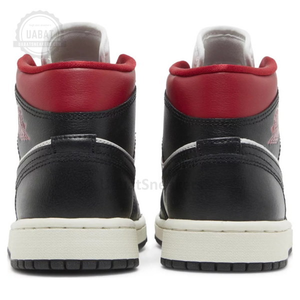 Wmns Air Jordan 1 Mid 'Black Sail Gym Red' - Image 4