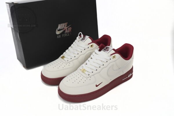 DQ7582-100 Nike Air Force 1’07 Low Beige Red - Image 4